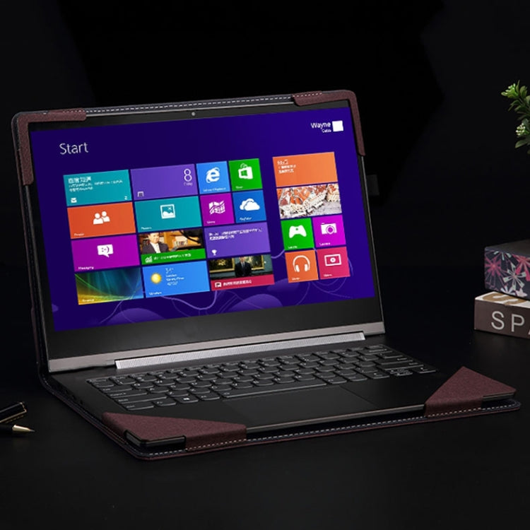 BowLift | For Samsung Galaxy Book Pro 360 15.6 Inch Leather Laptop Anti-Fall Case with Stand (Wine Red)