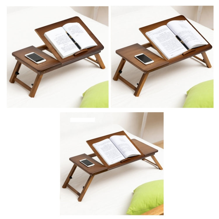 BowLift | 741ZDDNZ Bed Use Foldable Height Adjustable Laptop Desk Dormitory Study Desk, Specification: Classic Tea Color 88cm Thick Bamboo