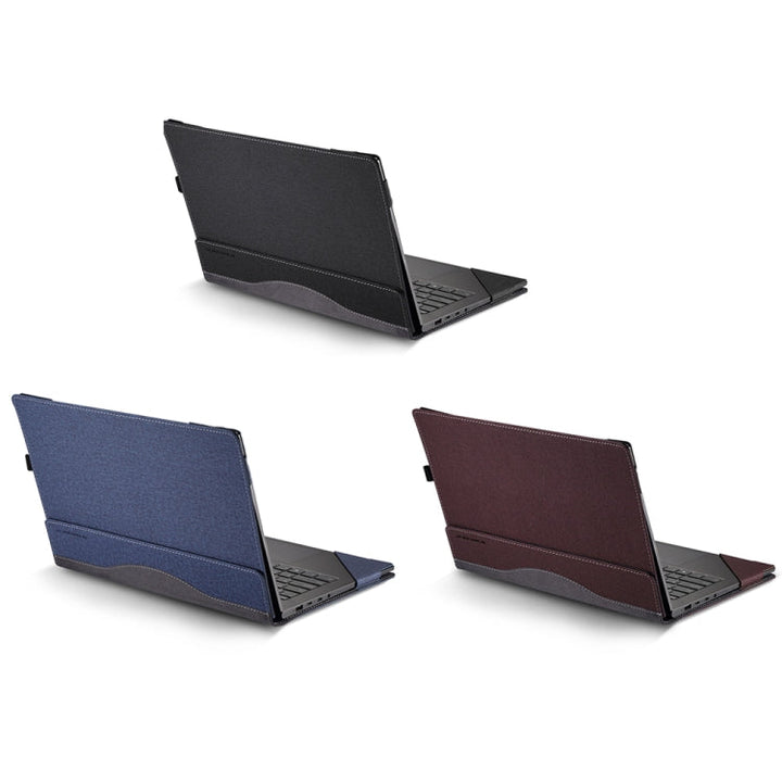 BowLift | For Samsung Galaxy Book 3 360 13.3 inch Leather Laptop Anti-Fall Protective Case with Stand (Black)