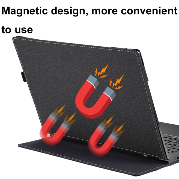 BowLift | For Samsung Galaxy Book Pro 13.3 Inch Leather Laptop Anti-Fall Protective Case with Stand (Black)