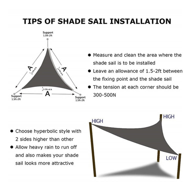 BowLift | Triangular Outdoor Garden Sun Shade Sail waterproof Anti-UV Awning, Size: 4m x 4m x 5.7m (Red)