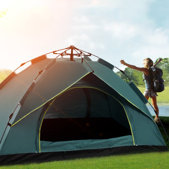 BowLift | TC-014 Outdoor Beach Travel Camping Automatic Spring Multi-Person Tent For 2 People (Green+Mat)