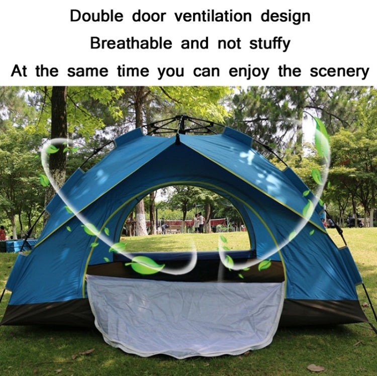 BowLift | TC-014 Outdoor Beach Travel Camping Automatic Spring Multi-Person Tent For 3-4 Persons (Green+Mat+Hammock)