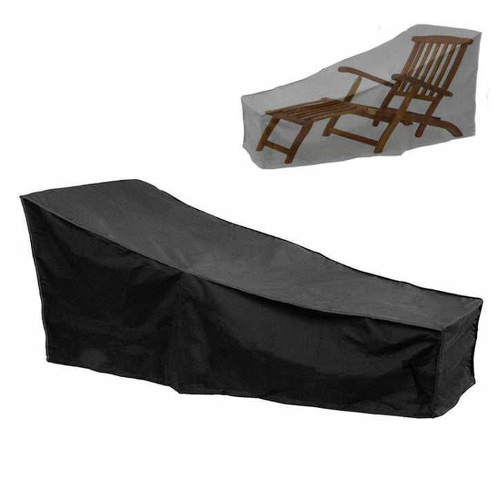BowLift | Outdoor Beach Chair Dustproof and Waterproof Cover Rocking Chair Furniture Protective Cover, Size: 210x75x80cm (Black+Silver)