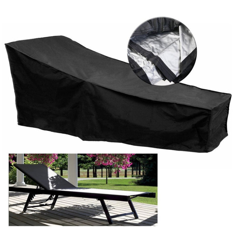 BowLift | Outdoor Beach Chair Dustproof and Waterproof Cover Rocking Chair Furniture Protective Cover, Size: 210x75x80cm (Black+Silver)
