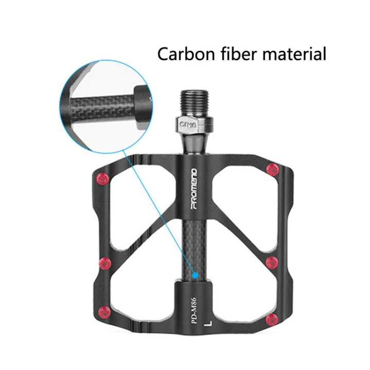 BowLift | PD-M86C  1 Pair PROMEND Bicycle Road Bike Mountain Bike 3 Palin Carbon Fiber Bearing Pedal (Black)
