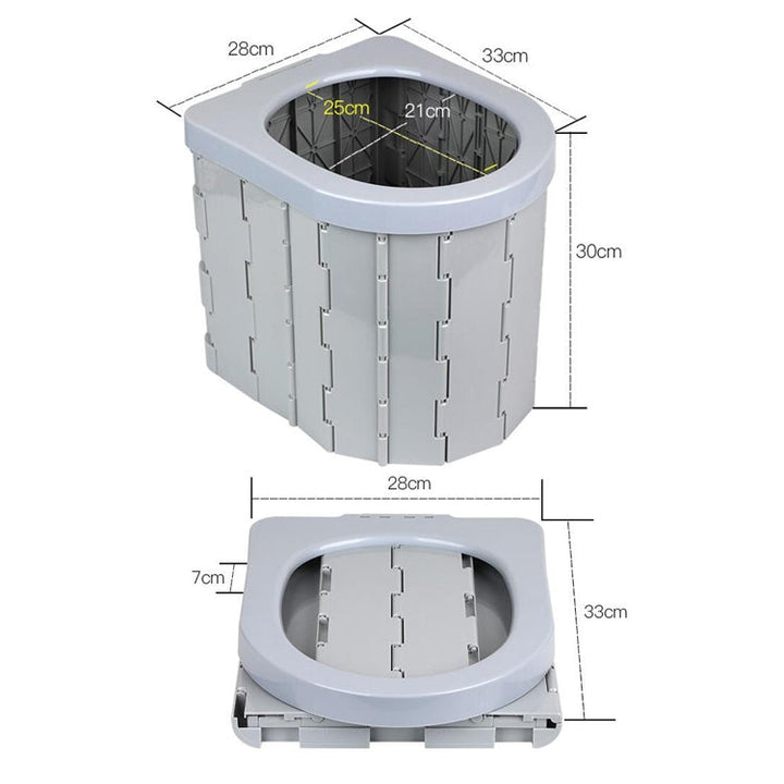 BowLift | Auto-Toilet Integrated Portable Folding Toilet Self-Driving Tour Outdoor Camping Toilet (Light Grey)