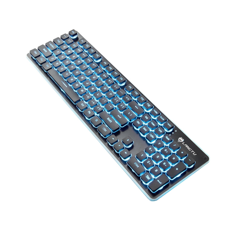 BowLift | LANGTU L1 104 Keys USB Home Office Film Illuminated Wired Keyboard, Cable Length: 1.6 m (Ice Blue Light Black)