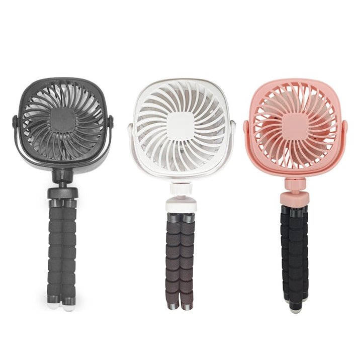 Octopus Stroller Deformation Fan Desktop Portable Handheld USB Small Fan, Colour: 1200mAh White | Bowlift