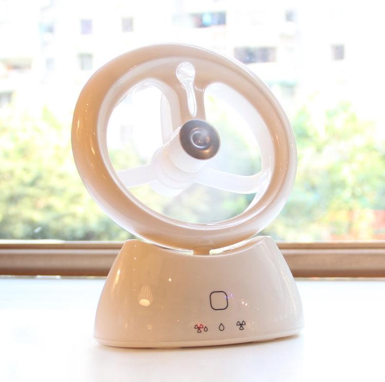 Mini USB Rechargeable Spray Fan Student Dormitory Office Desktop Mute Fan(Glossy White) | Bowlift