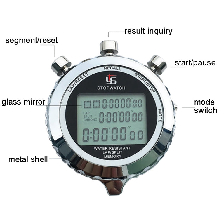 Digital Stopwatch Stainless Steel 3-Line Display | Bowlift