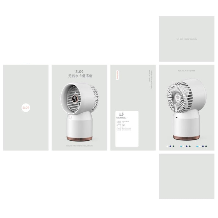 Spray Humidified LED Digital Display Office Home Fan, Style: 3600mAh Rechargeable(White) | Bowlift