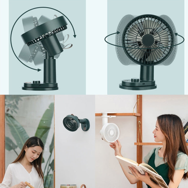 Smart Remote Control Usb Charging Shaking Head Desktop Fan Stroller Clip Fan(Black) | Bowlift