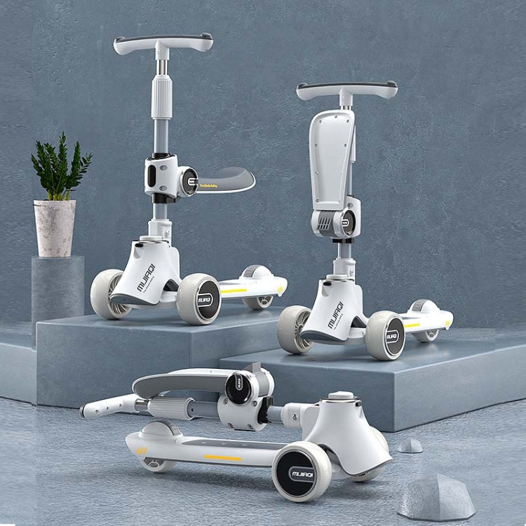 BowLift | MIJIAQI 01 3 In 1 Multifunctional Folding Kids Scooter with Music and Lights, Spec: Gray Seat