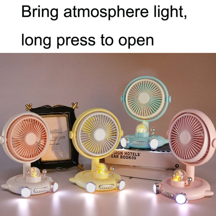 Household Cute Pet Fan USB Desktop Night Light Fan(Apricot) | Bowlift