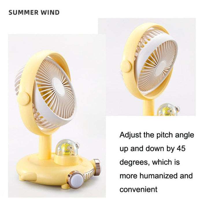 Household Cute Pet Fan USB Desktop Night Light Fan(Apricot) | Bowlift