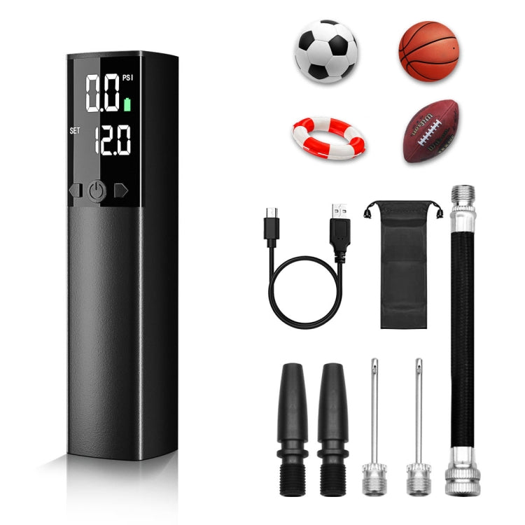 BowLift | AP-04 Wireless Electric Air Pump With LCD Display For Soccer Basketball (Black)