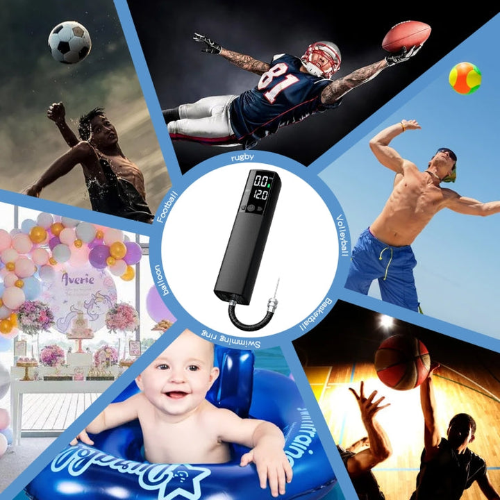 BowLift | AP-04 Wireless Electric Air Pump With LCD Display For Soccer Basketball (Black)