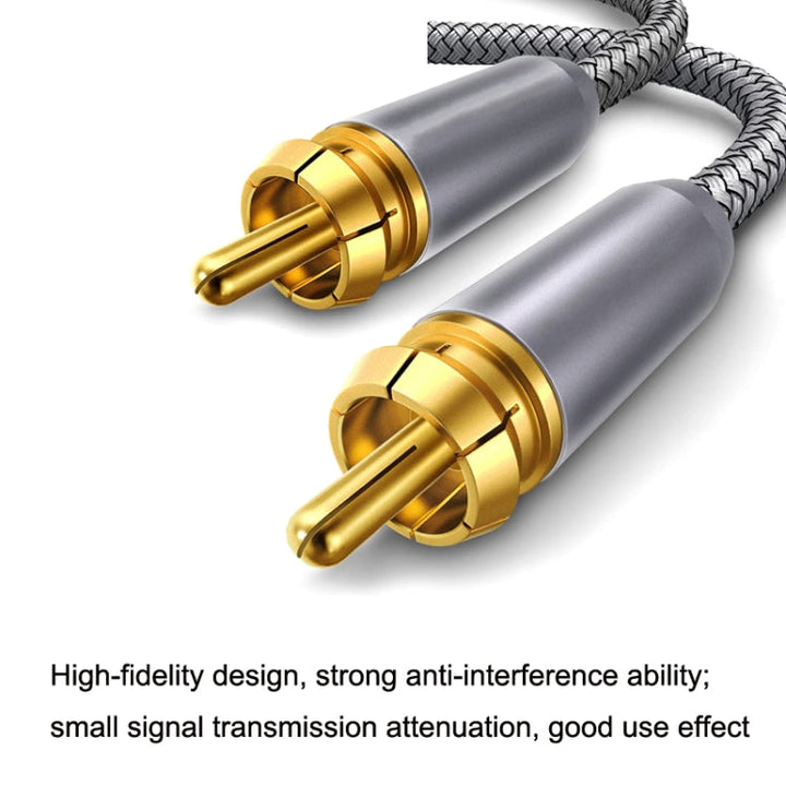 BowLift | 10m Pure Copper RCA Coaxial HIFI Digital Audio Cable SPDIF Subwoofer Speaker Cable (Silver Gray)