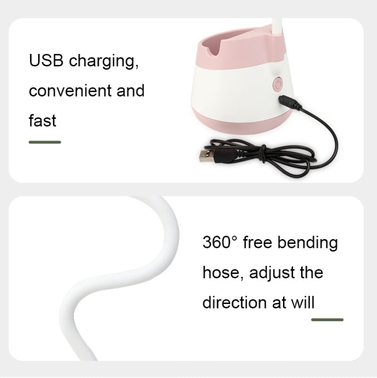 276A USB Charging Desktop Pen Holder Fan with Phone Holder Function Dormitory Portable Fan(Pink) | Bowlift