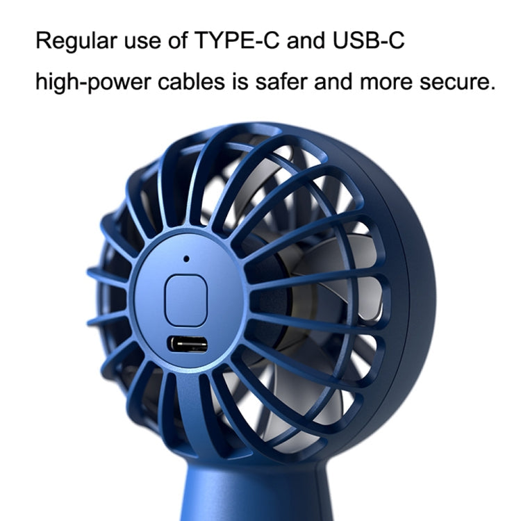 USB Outdoor Mini Handheld Brushless Motor Fan, Style: 1200mAh(Blue) | Bowlift