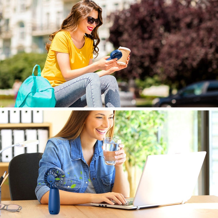 USB Outdoor Mini Handheld Brushless Motor Fan, Style: 1200mAh(Blue) | Bowlift
