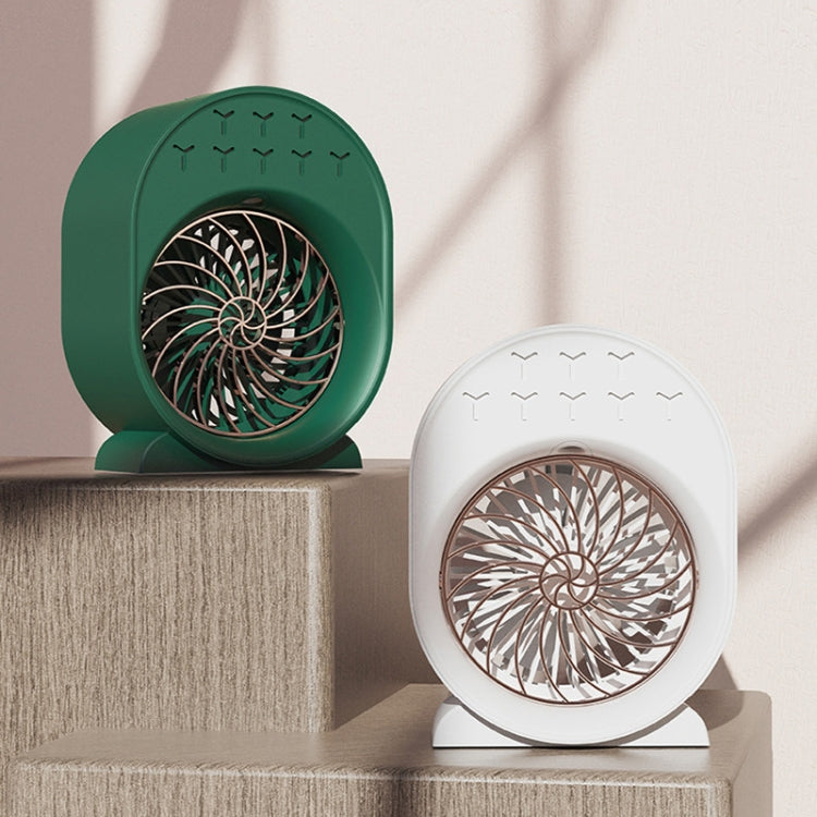 USB Spray Humidification Air Conditioning Fan Small Portable Desktop Air Cooler, Style: Charging (Green) | Bowlift
