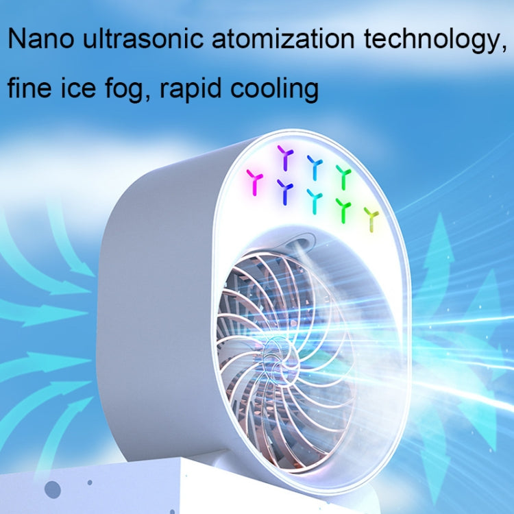 USB Spray Humidification Air Conditioning Fan Small Portable Desktop Air Cooler, Style: Charging (Green) | Bowlift