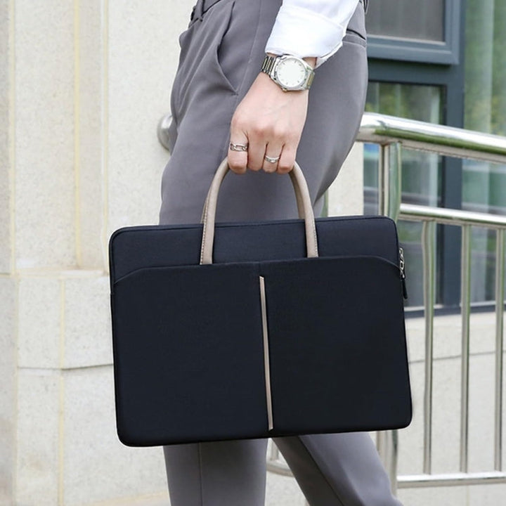BowLift | 14 -14.6 Inch Oxford Fabric Laptop Bag for Men and Women Briefcase with PU Handle (Gray Green)