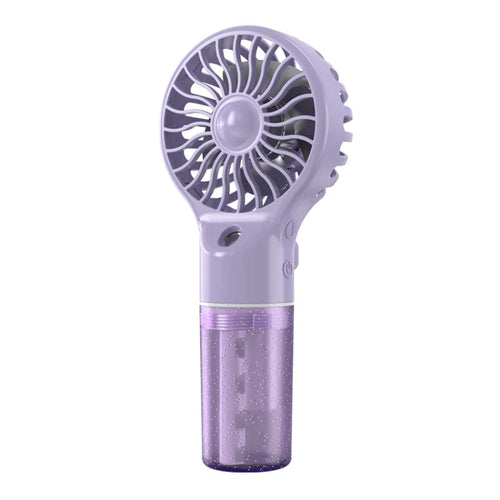 USB Rechargeable Handheld Misting Fan Portable Hydration Electrical Fan(Purple) | Bowlift