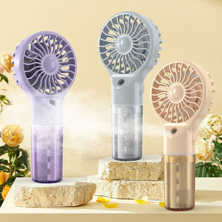 USB Rechargeable Handheld Misting Fan Portable Hydration Electrical Fan(Purple) | Bowlift