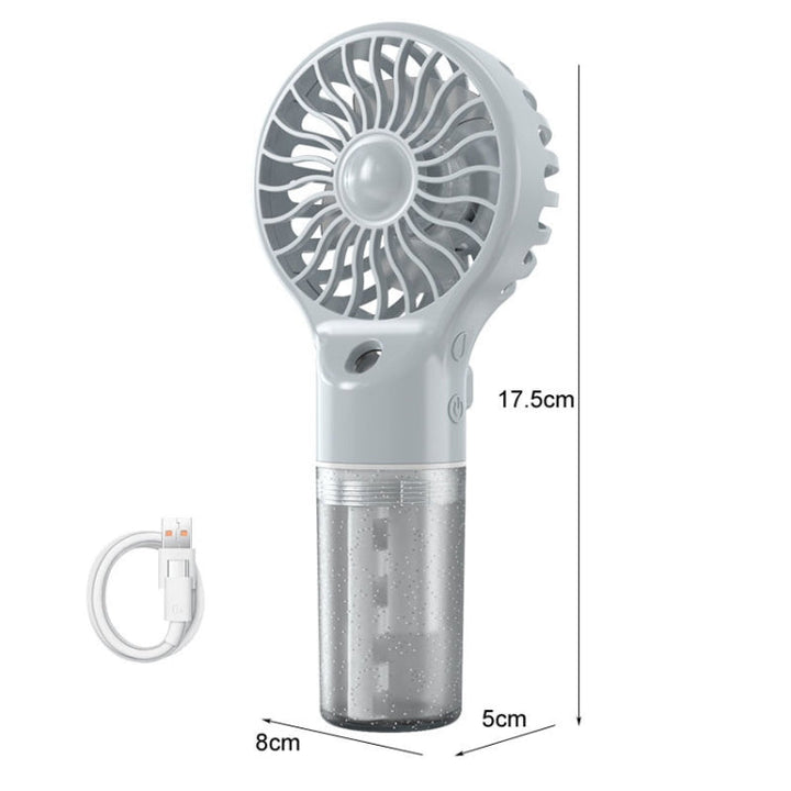 USB Rechargeable Handheld Misting Fan Portable Hydration Electrical Fan(Grey) | Bowlift