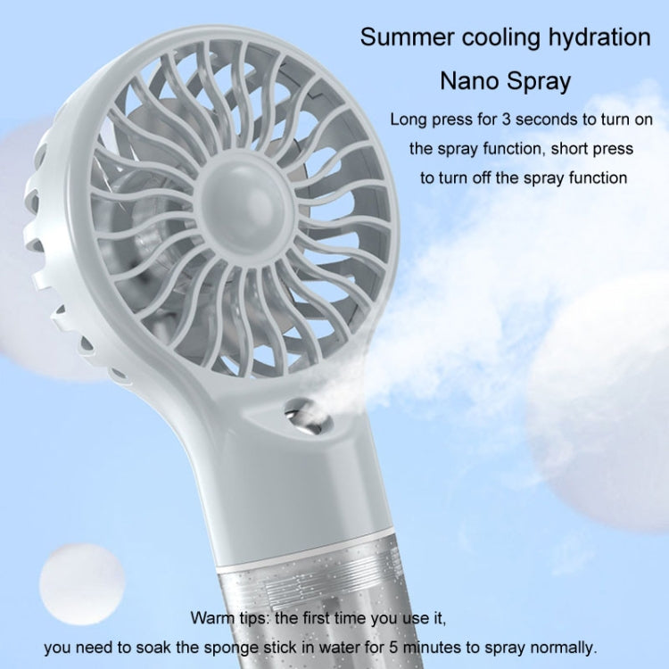 USB Rechargeable Handheld Misting Fan Portable Hydration Electrical Fan(Purple) | Bowlift