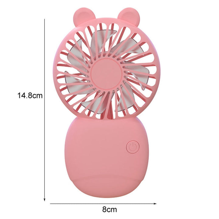 Summer Cartoon Pocket Handheld Stand Fan Rechargeable Silent Mini Fan(Green) | Bowlift