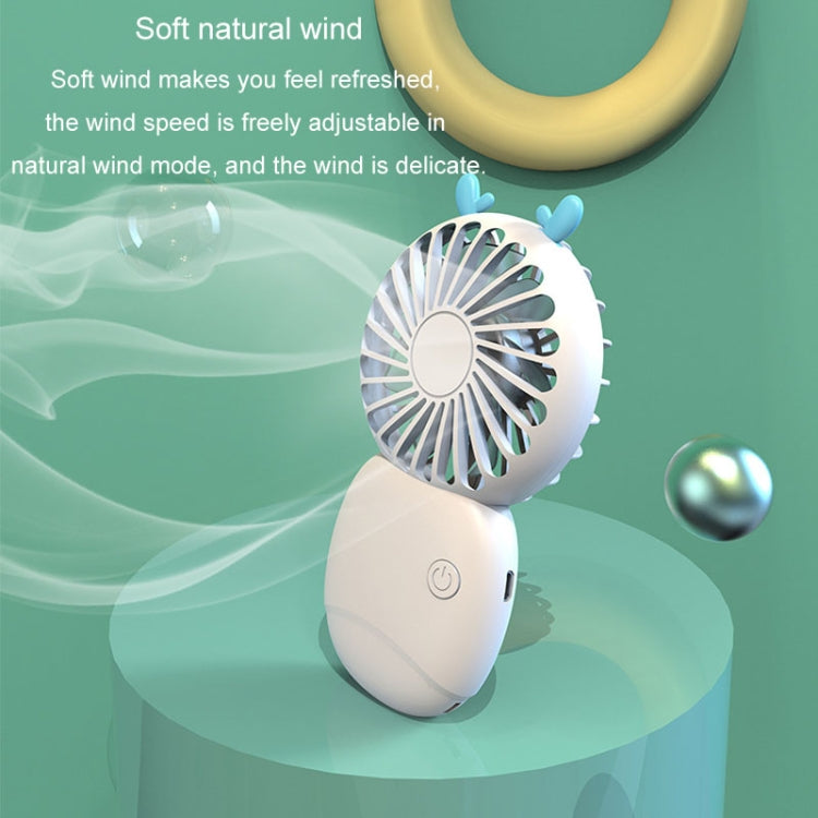 Summer Cartoon Pocket Handheld Stand Fan Rechargeable Silent Mini Fan(Green) | Bowlift