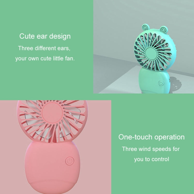 Summer Cartoon Pocket Handheld Stand Fan Rechargeable Silent Mini Fan(Green) | Bowlift