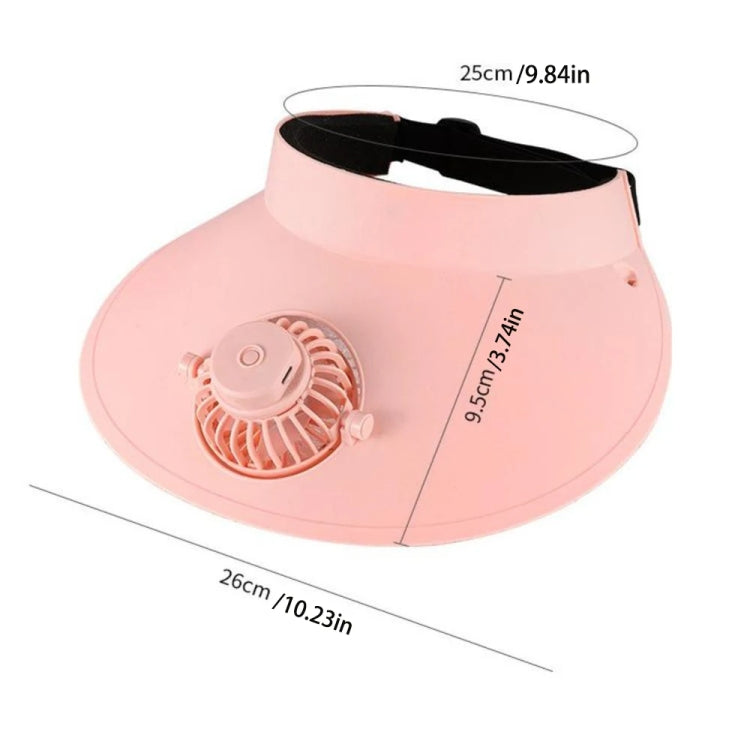 Summer Outdoor Sun Protection Adjustable Rotating Fan Sun Hat(Pink) | Bowlift