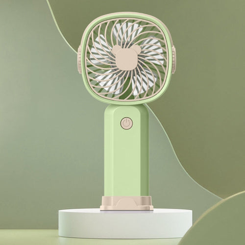 Handheld Portable Mini Multifunctional Fan With Phone Holder Function, Color: Yellow Green no Battery | Bowlift