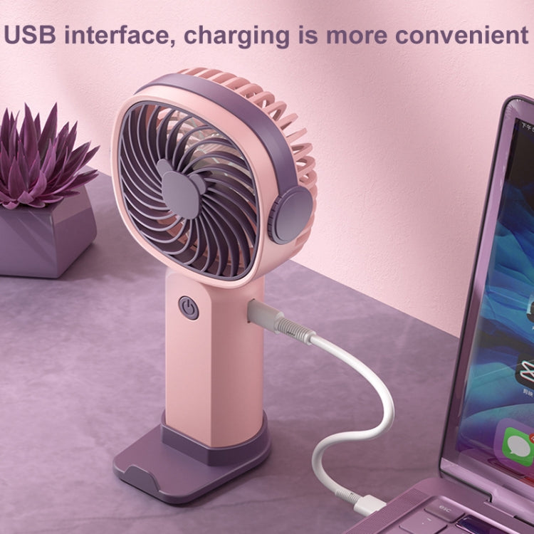 Handheld Portable Mini Multifunctional Fan With Phone Holder Function, Color: Yellow Green no Battery | Bowlift