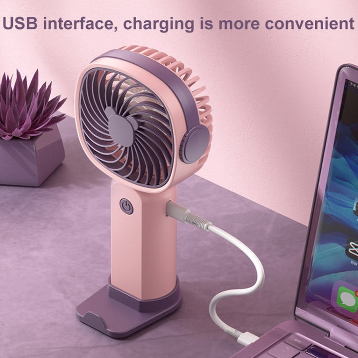 Handheld Portable Mini Multifunctional Fan With Phone Holder Function, Color: Yellow Green no Battery | Bowlift