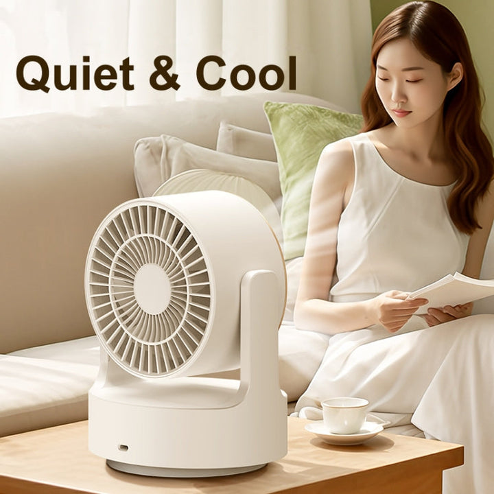 3 In 1 Multifunctional Desktop Fan with LED Light Cosmetic Mirror USB Plug Non-Oscillating | Bowlift