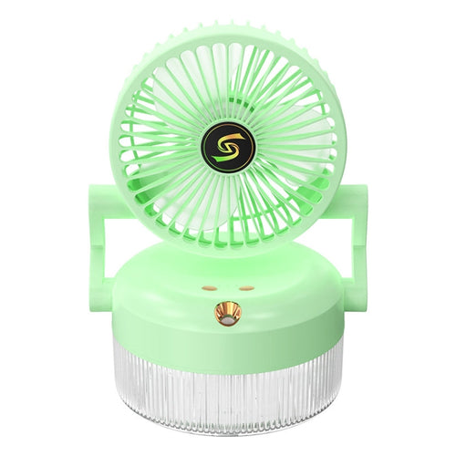 USB Charging Folding Desktop Spray Humidification Fan with Night Light(Green) | Bowlift