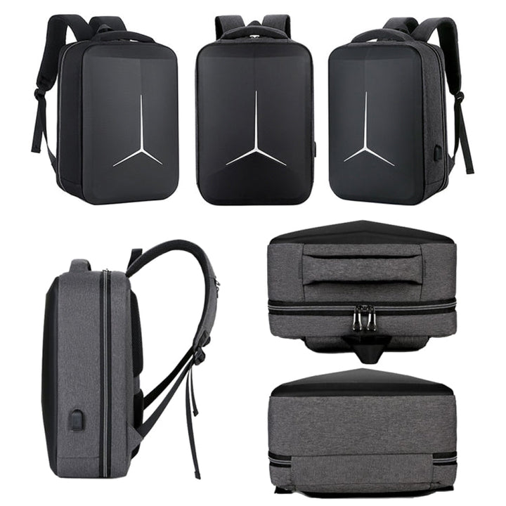 BowLift | 15 Inch Multifunctional Waterproof Business Sports Laptop Backpack with USB Port (Black)