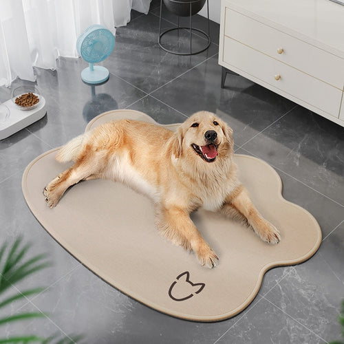 Summer Pet Cooler Pad Dogs Sleeping Pad Anti-Slip Scratch Resistant Cooling Mat, Size: 50x70cm(Beige) | Bowlift