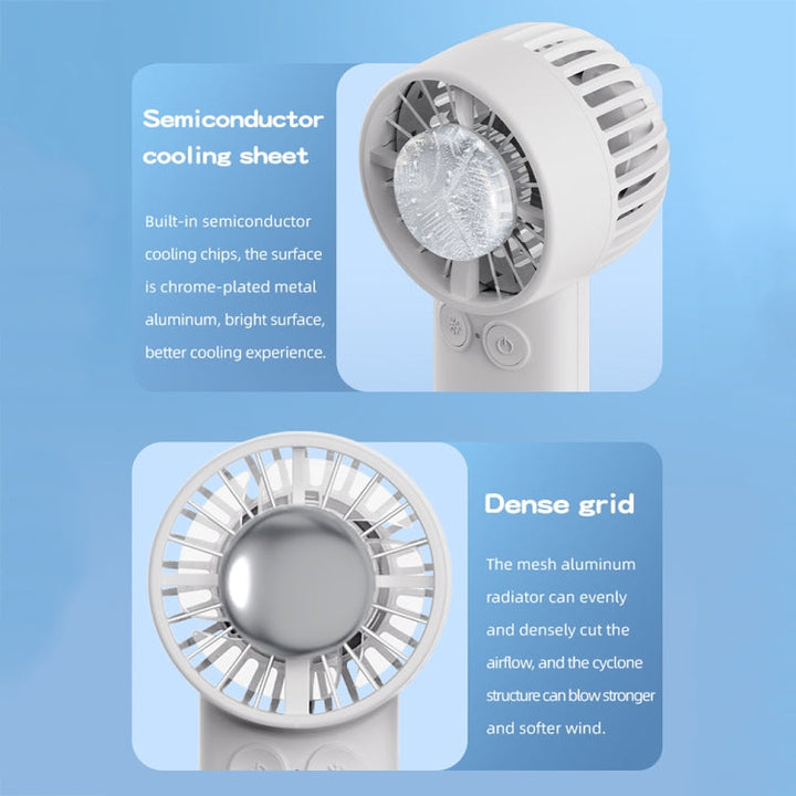 Outdoor Handheld Ice Air Conditioning Fan Astronaut Night Light Semiconductor Cooling Fan(Light Blue) | Bowlift