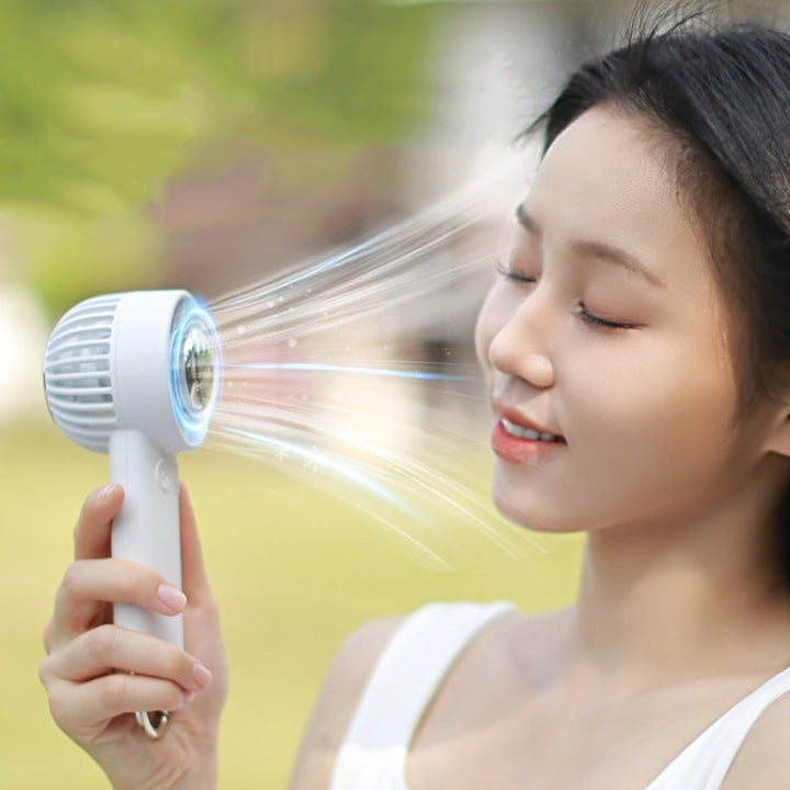 Outdoor Handheld Ice Air Conditioning Fan Astronaut Night Light Semiconductor Cooling Fan(Light Blue) | Bowlift