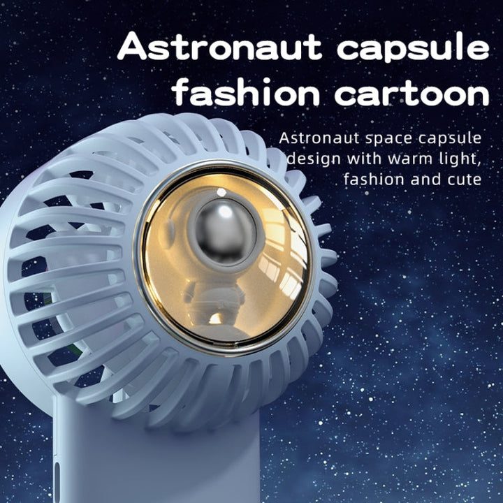 Outdoor Handheld Ice Air Conditioning Fan Astronaut Night Light Semiconductor Cooling Fan(Light Blue) | Bowlift