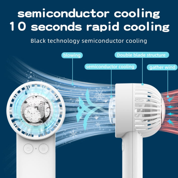 Outdoor Handheld Ice Air Conditioning Fan Astronaut Night Light Semiconductor Cooling Fan(Light Blue) | Bowlift