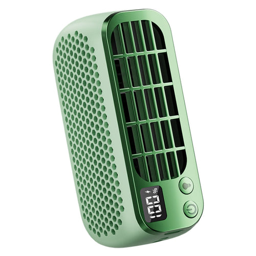 USB Charging Digital Display Portable Bladeless Outdoor Mini Night Light Fan(Green) | Bowlift