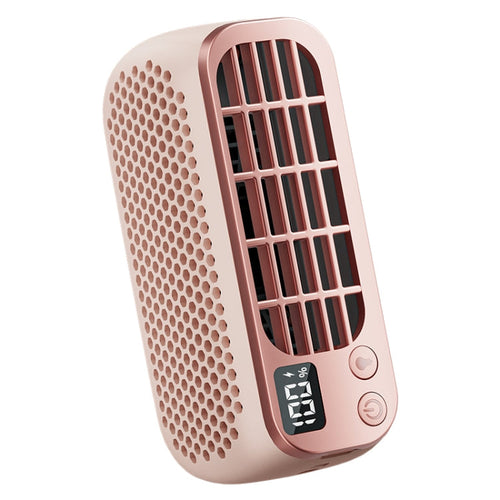 USB Charging Digital Display Portable Bladeless Outdoor Mini Night Light Fan(Pink) | Bowlift